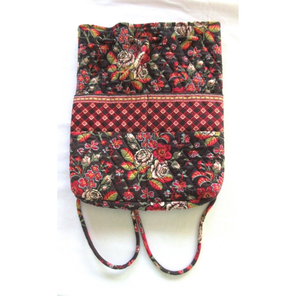 Vintage Vera Bradley ANASTASIA Floral Quilted Cotton Drawstring Backpack Bag